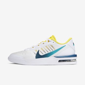 Nike Court Air Max Vapor Wing MS - Női Teniszcipő - Fehér/Világos Türkiz/Sárga/Kék